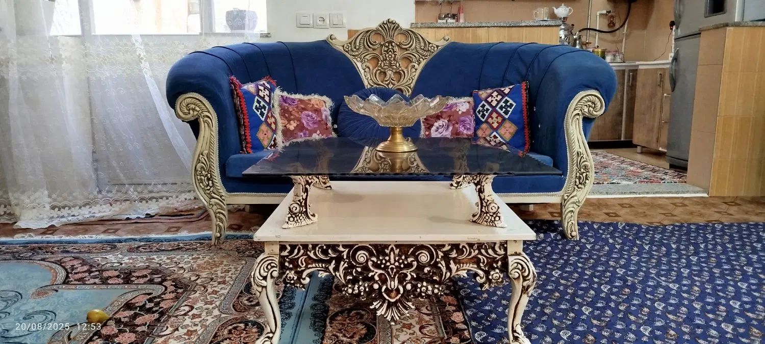 مبل هفت نفره به همراه جلو مبلی و میز تلویزیون|مبلمان خانگی و میز عسلی|خلخال, |دیوار