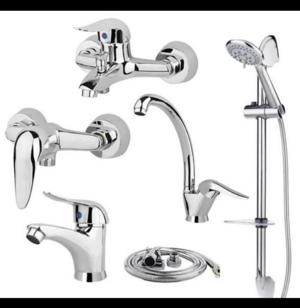 ست شیرالات ۶ تایی استاندارد با دوش و شلنگ توالت|مصالح و تجهیزات ساختمان|قزوین, |دیوار