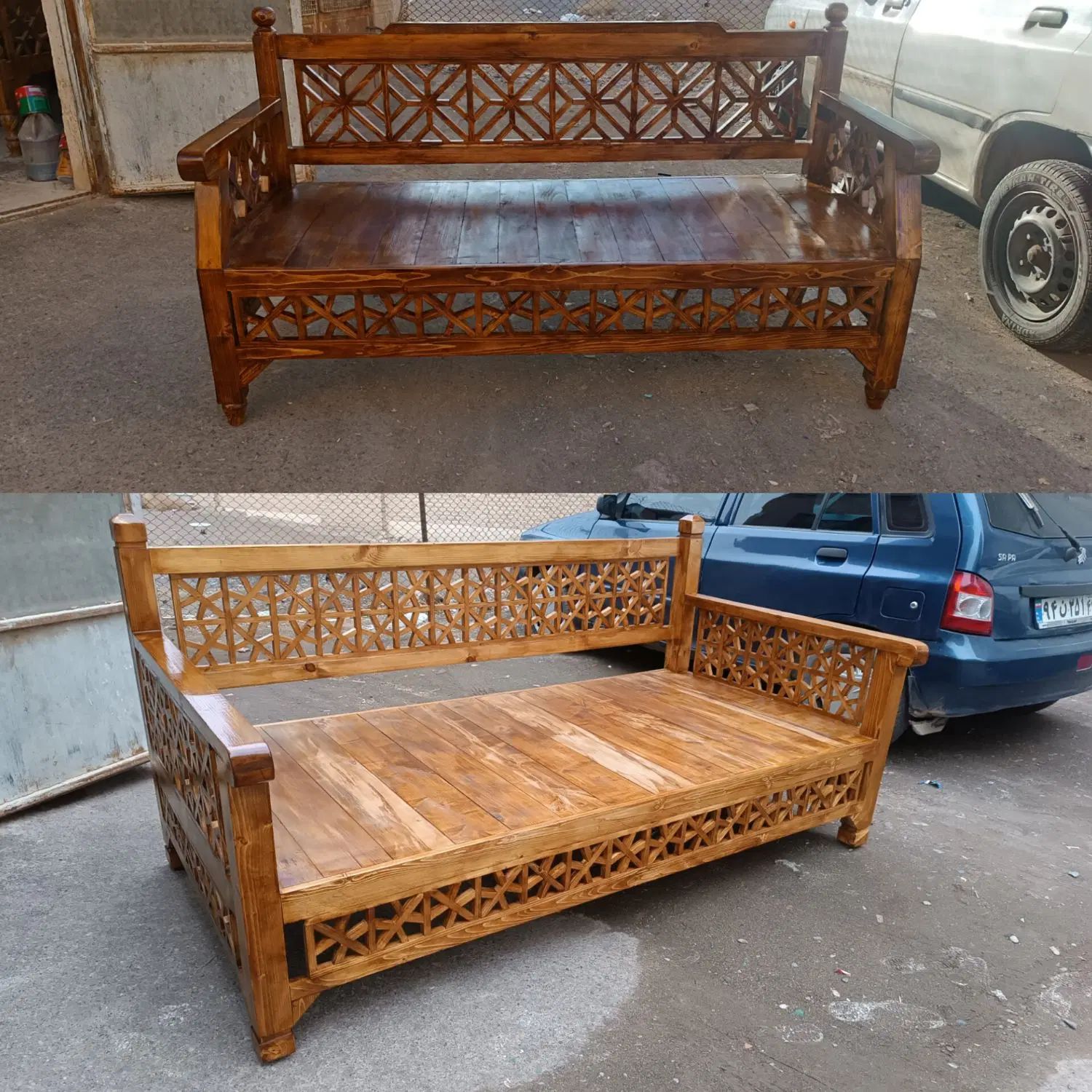 تخت سنتی مبل گره چینی نیمکت چوبی باغ منزل ویلا|مبلمان خانگی و میز عسلی|سبزوار, امیریه|دیوار