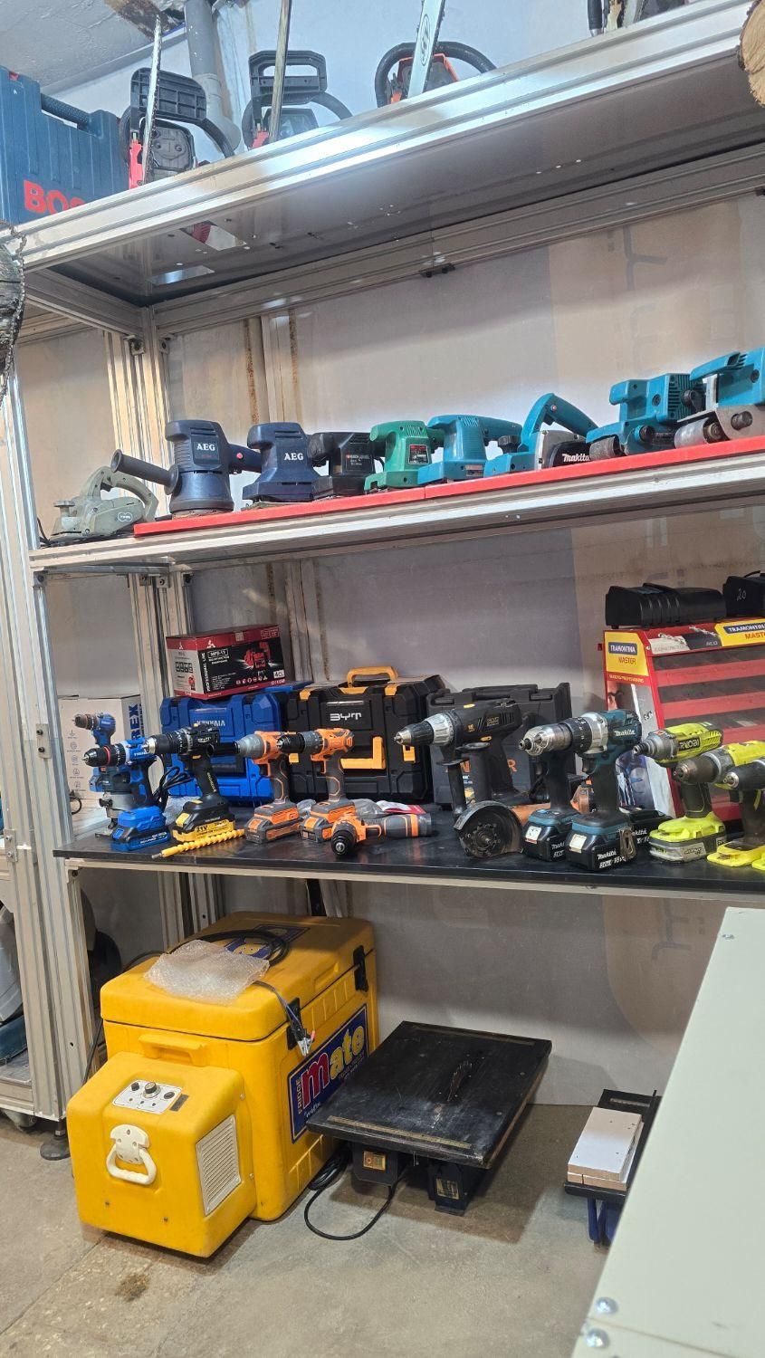 دریل فرز بکس افقی بر شارژی آنکور ماکیتا ریوبی و..|ابزارآلات|قم, کوه سفید|دیوار