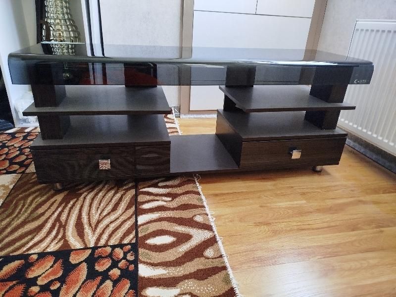 میز تلویزیون قهوه ای سوخته|میز تلویزیون|فولادشهر, C8|دیوار