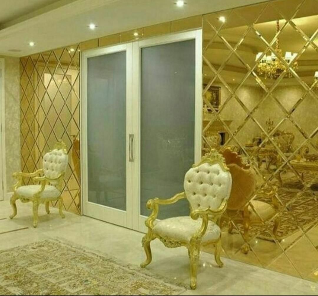 آینه لوزی طلایی به قیمت دوسال قبل ارسال از مشهد|آینه|زاهدان, |دیوار