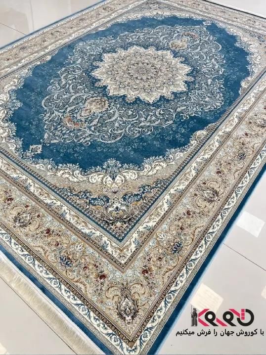 فرش آبی طرح دلوین 1500شانه دارای گارانتی 15ساله|فرش|شیراز, عادل آباد|دیوار