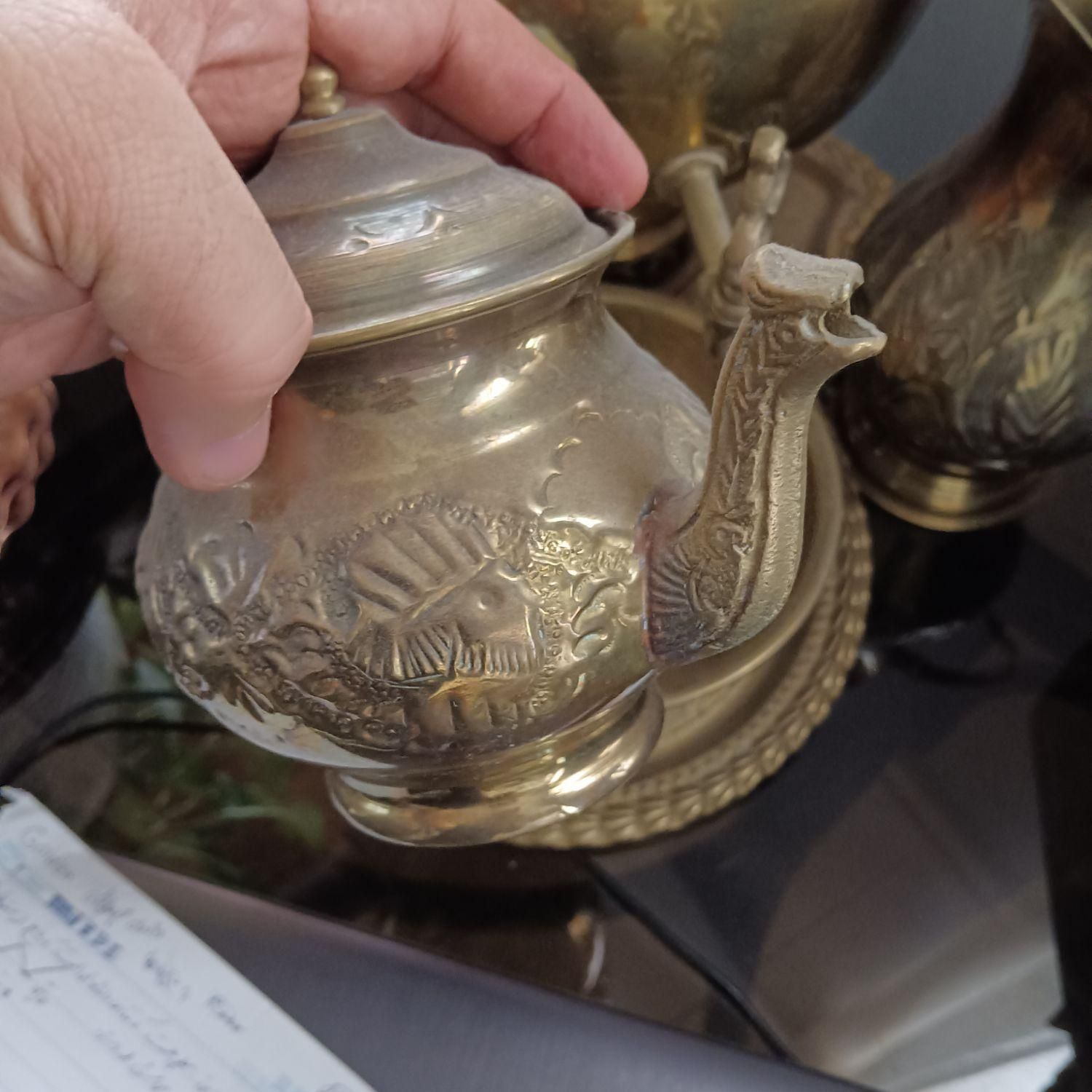 سماور زغالی برنجی قدیمی اما استفاده نشده ۴لیتری|کلکسیون اشیاء عتیقه|تهران, جوادیه|دیوار