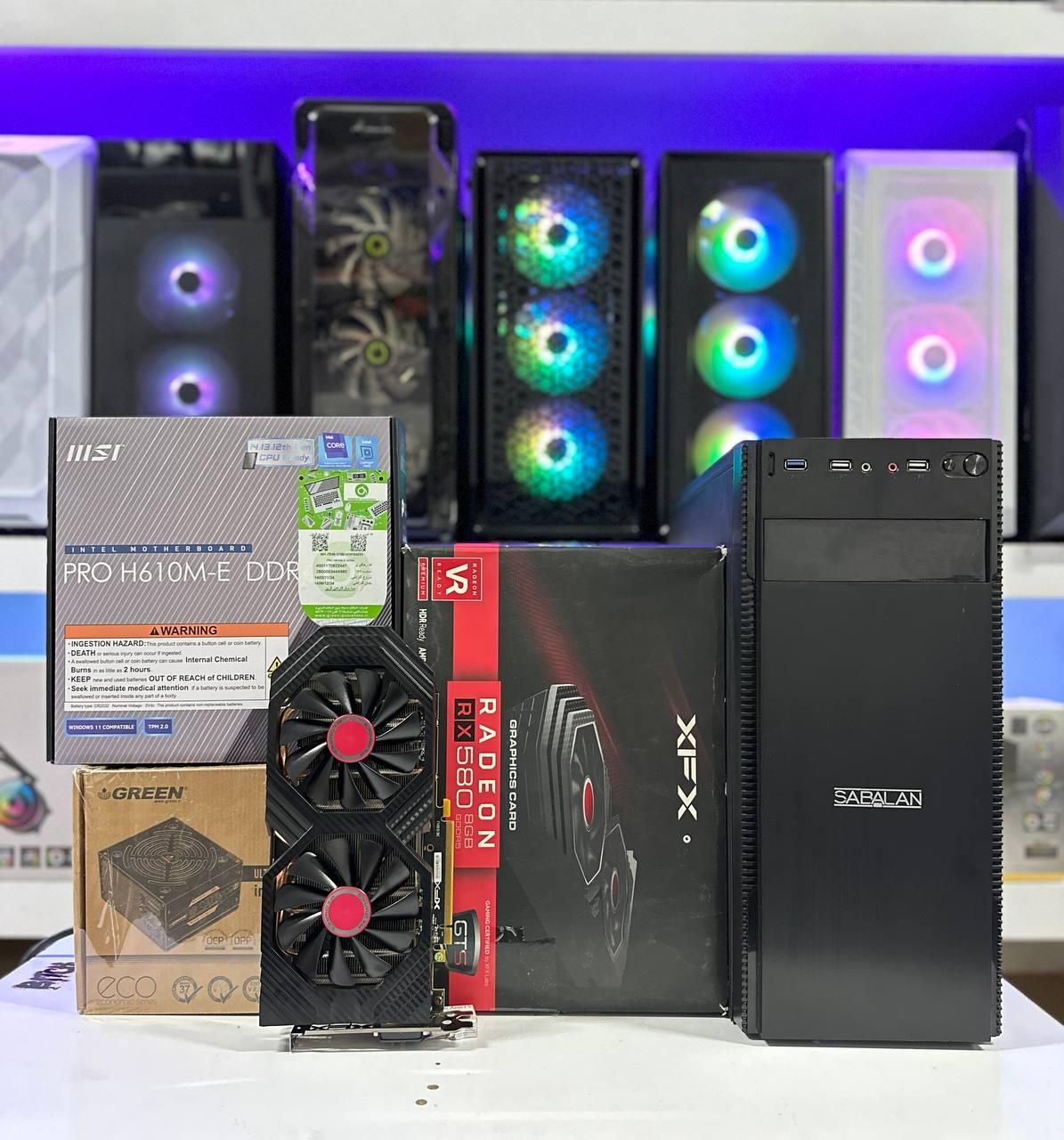 کیس گیمینگ RX580 XFX + پردازنده i312100Fآکبند|رایانه رومیزی|مشهد, فلسطین|دیوار