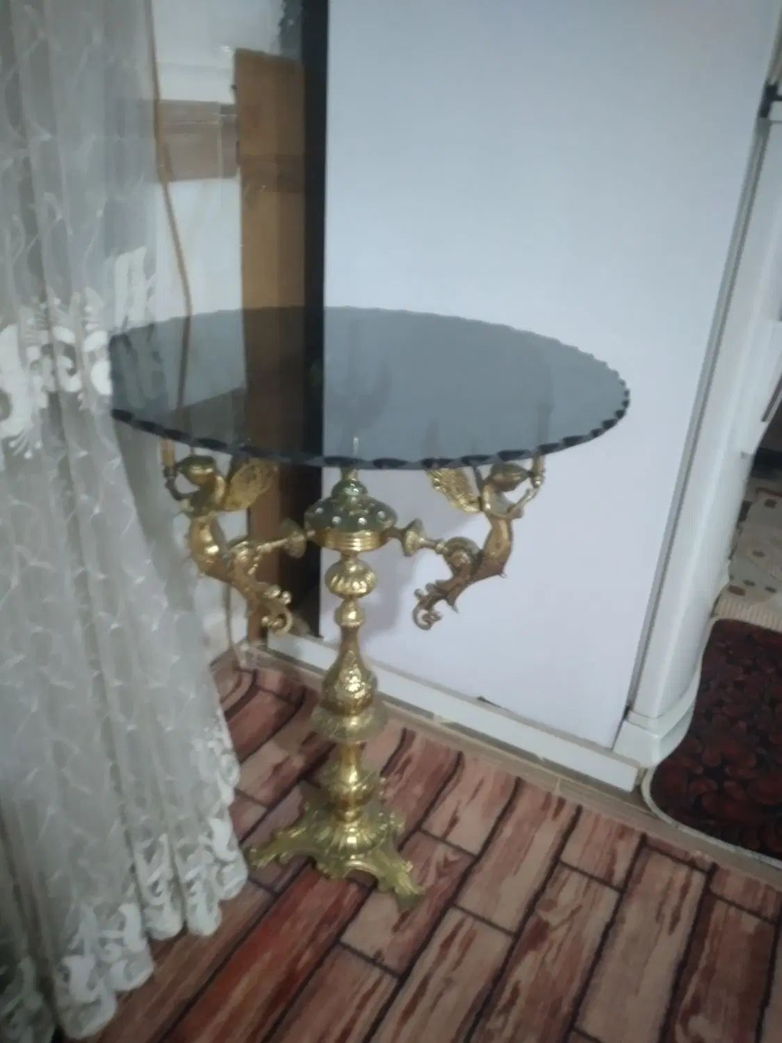 یک عدد میز فرشته برنز و یک عدد آیینه کنسول برنز|بوفه، ویترین، کنسول|بهار, |دیوار