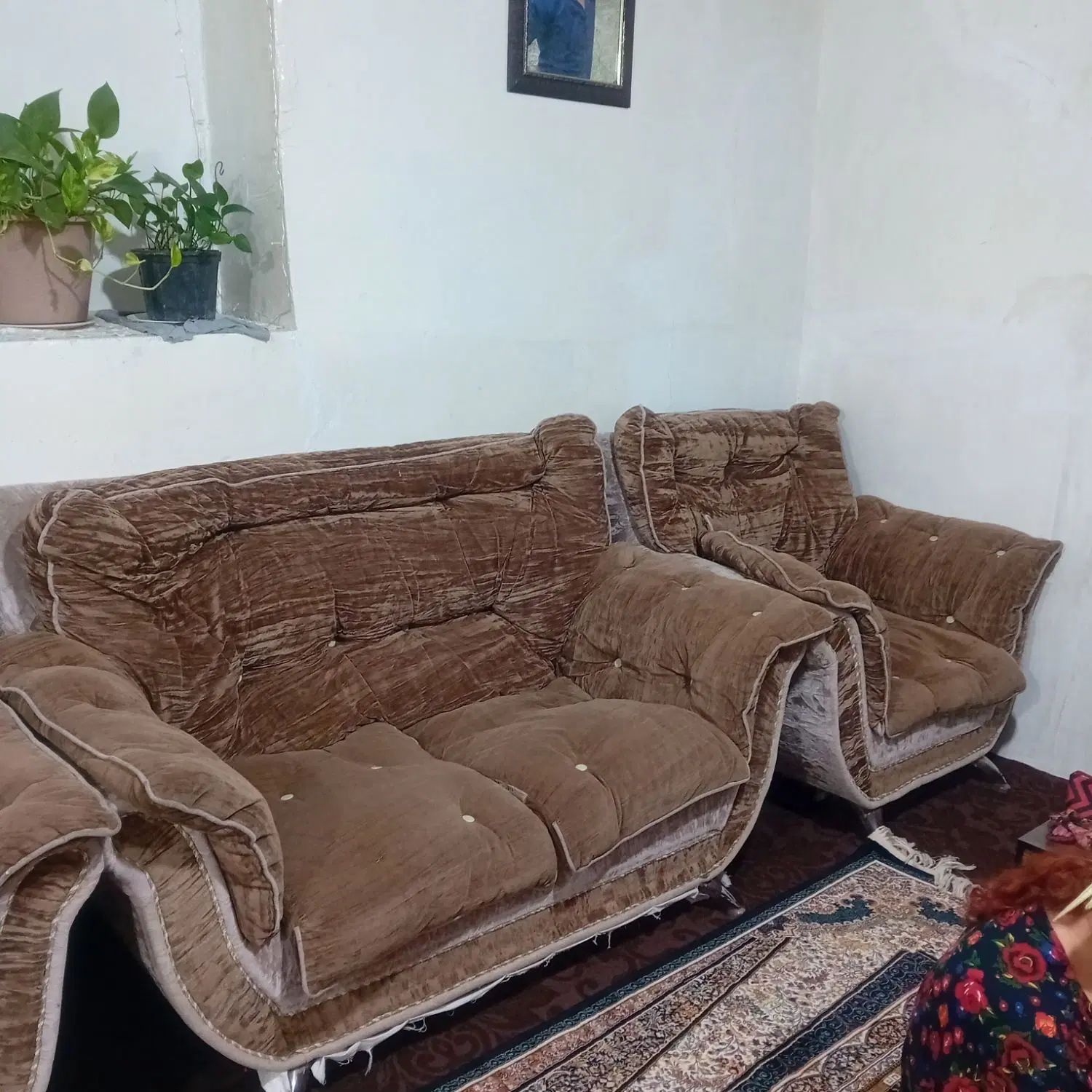 مبلمان شش نفره پارچه مخمل تخفیف پای معامله|مبلمان خانگی و میز عسلی|فاضل آباد, |دیوار