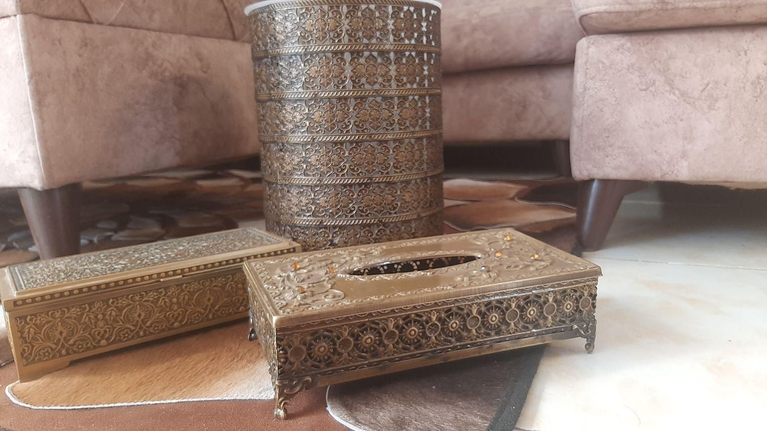 سطل اشغال وجا دستمال کاغذی وجاکارد و چنگال|صنایع دستی و سایر لوازم تزئینی|مرند, |دیوار