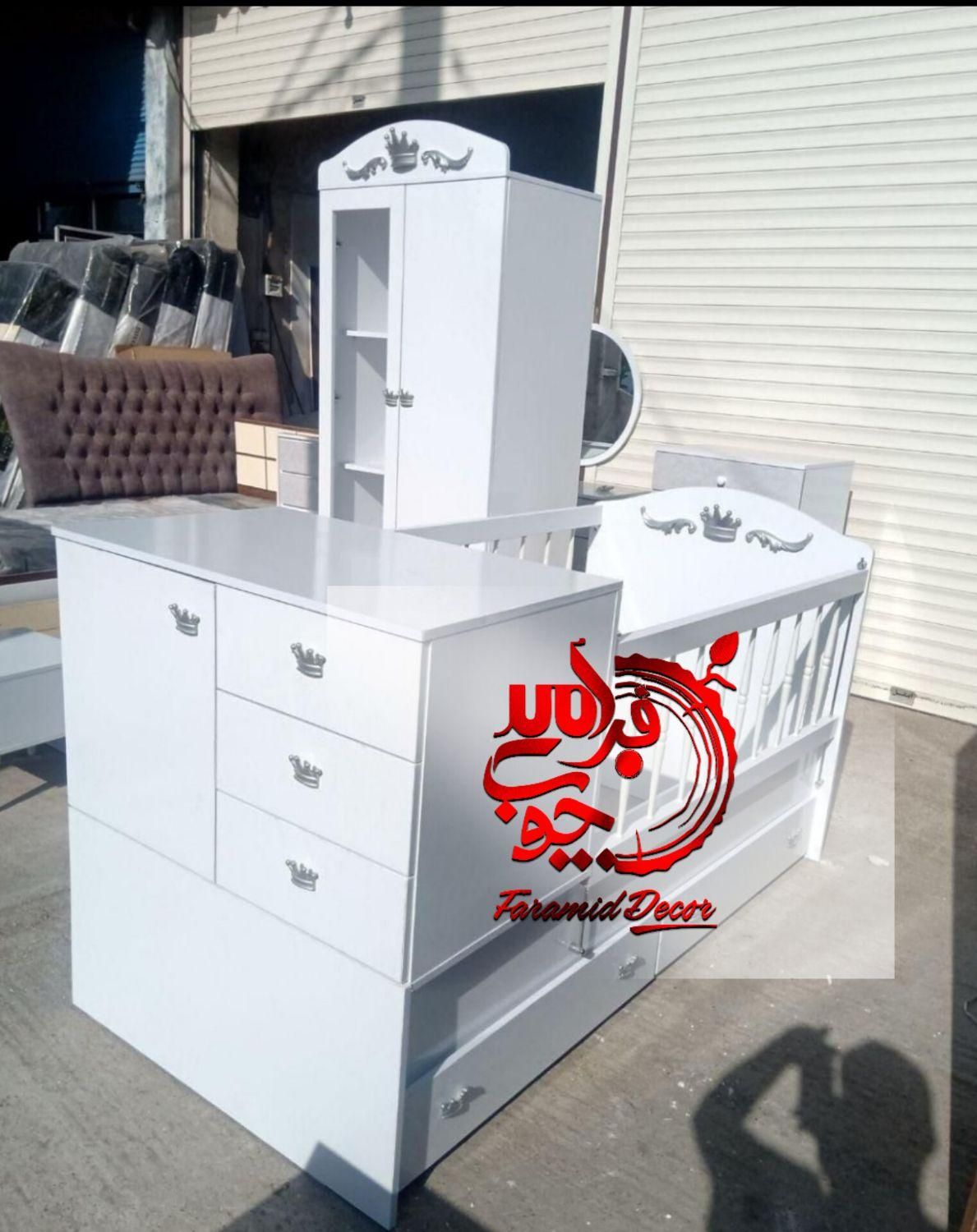 سیسمونی تخت خواب کودک و نوجوان2منظوره**مدل کینگ**|تخت و سرویس خواب|رشت, استقامت ۲|دیوار