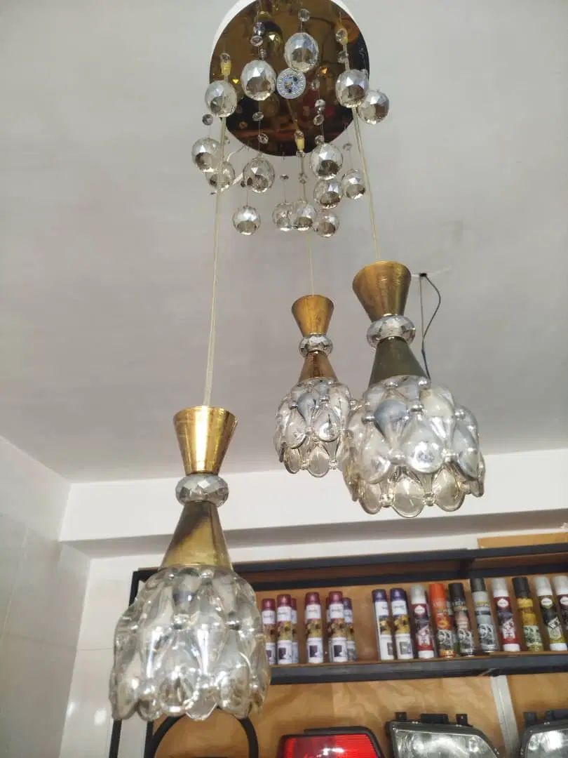 لوستر کریستالی و برنز|لوستر و چراغ آویز|تبریز, |دیوار