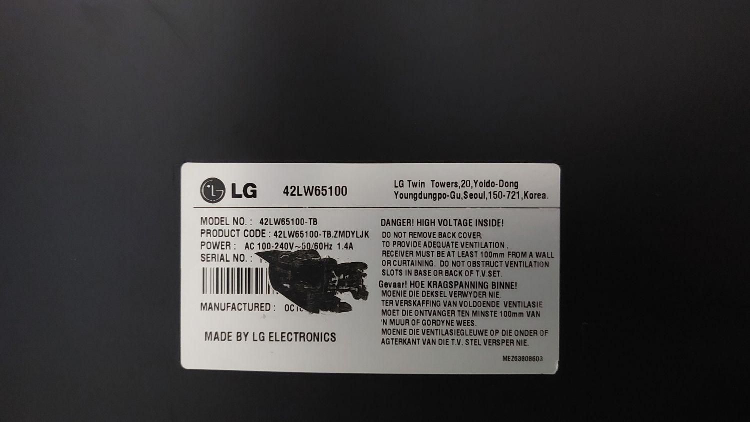 فروش تلویزیون ۴۲ اینچ ال جی مدل LW65100 (سه بعدی)|تلویزیون و پروژکتور|بجنورد, |دیوار