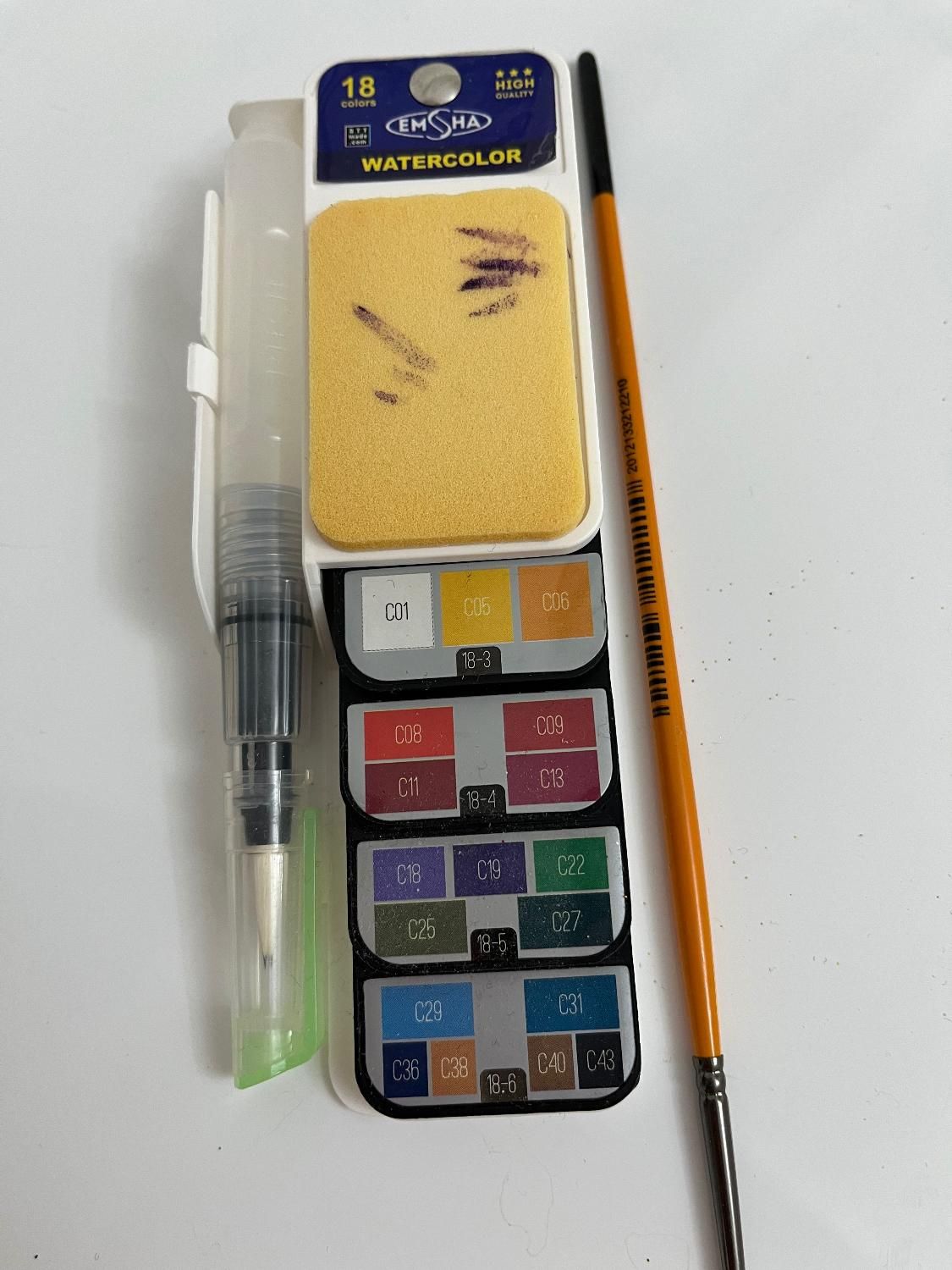 پالت ابرنگ ۱۸ رنگ مارک امشا به همراه قلم پارس ارت|لوازم التحریر|گنبد کاووس, |دیوار