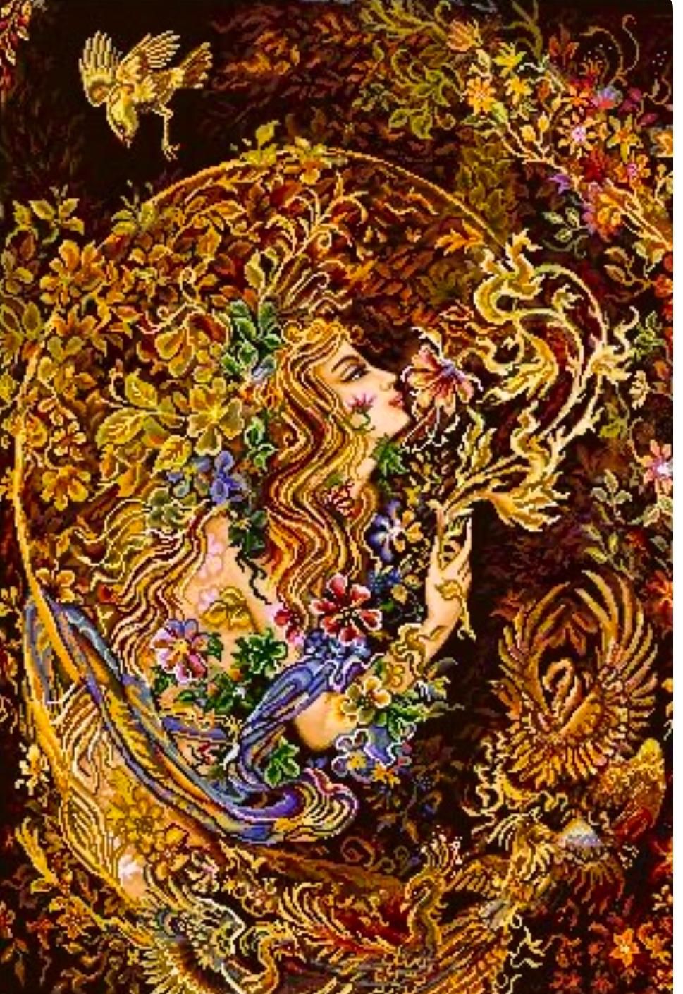 تابلو فرش دستباف گل ابریشم طرح استاد فرشچیان|تابلو فرش|تهران, آجودانیه|دیوار