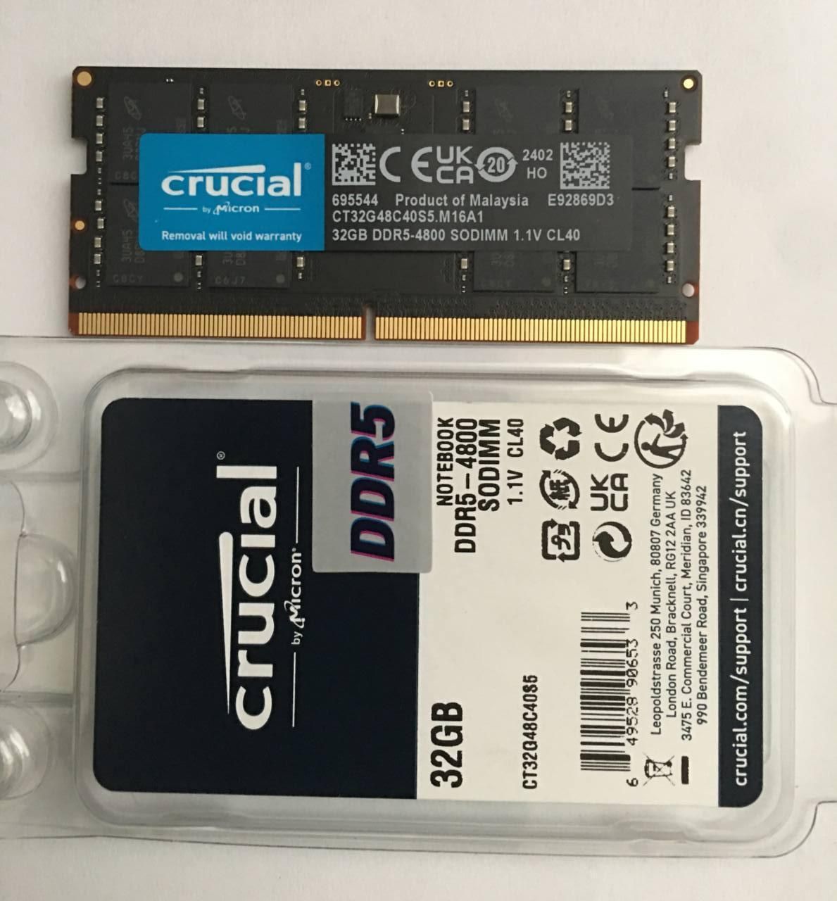 رم کروشیال لپ تاپ RAM CRUCIAL DDR5 4800MHZ 32GB|قطعات و لوازم جانبی رایانه|تهران, تهران‌نو|دیوار