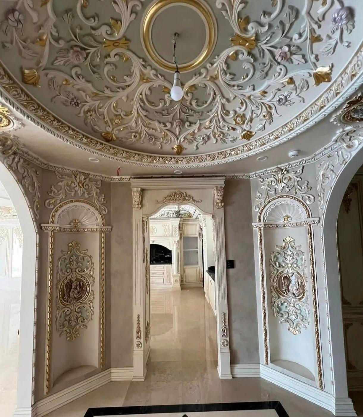 گچکاری گچبری پیش ساخته پتینه میکروسمنت بازسازی|خدمات پیشه و مهارت|قزوین, |دیوار