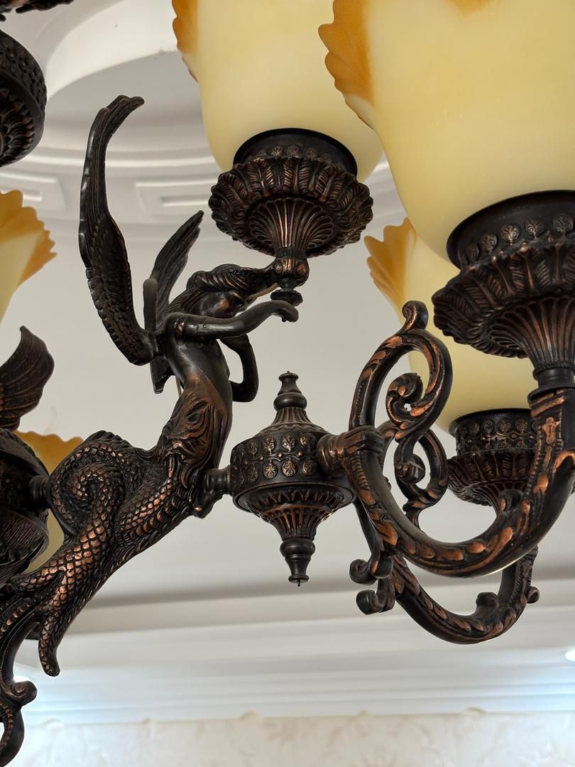 لوستر برنزی فرشته|لوستر و چراغ آویز|تهران, افسریه شمالی|دیوار