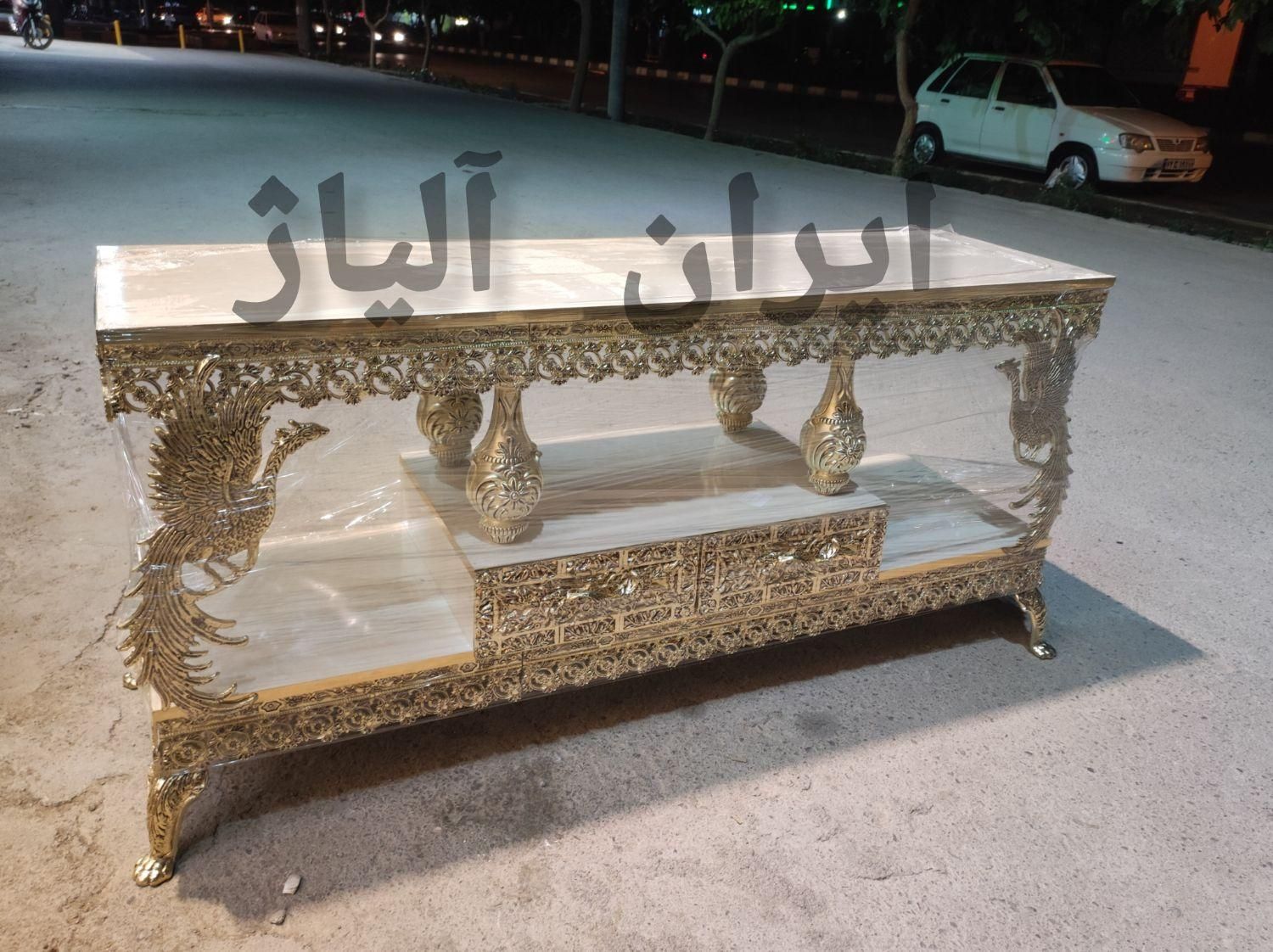 میز تلویزیون طرح برنجی کار مشهد تهران اصفهان|میز تلویزیون|مشهد, طلاب|دیوار