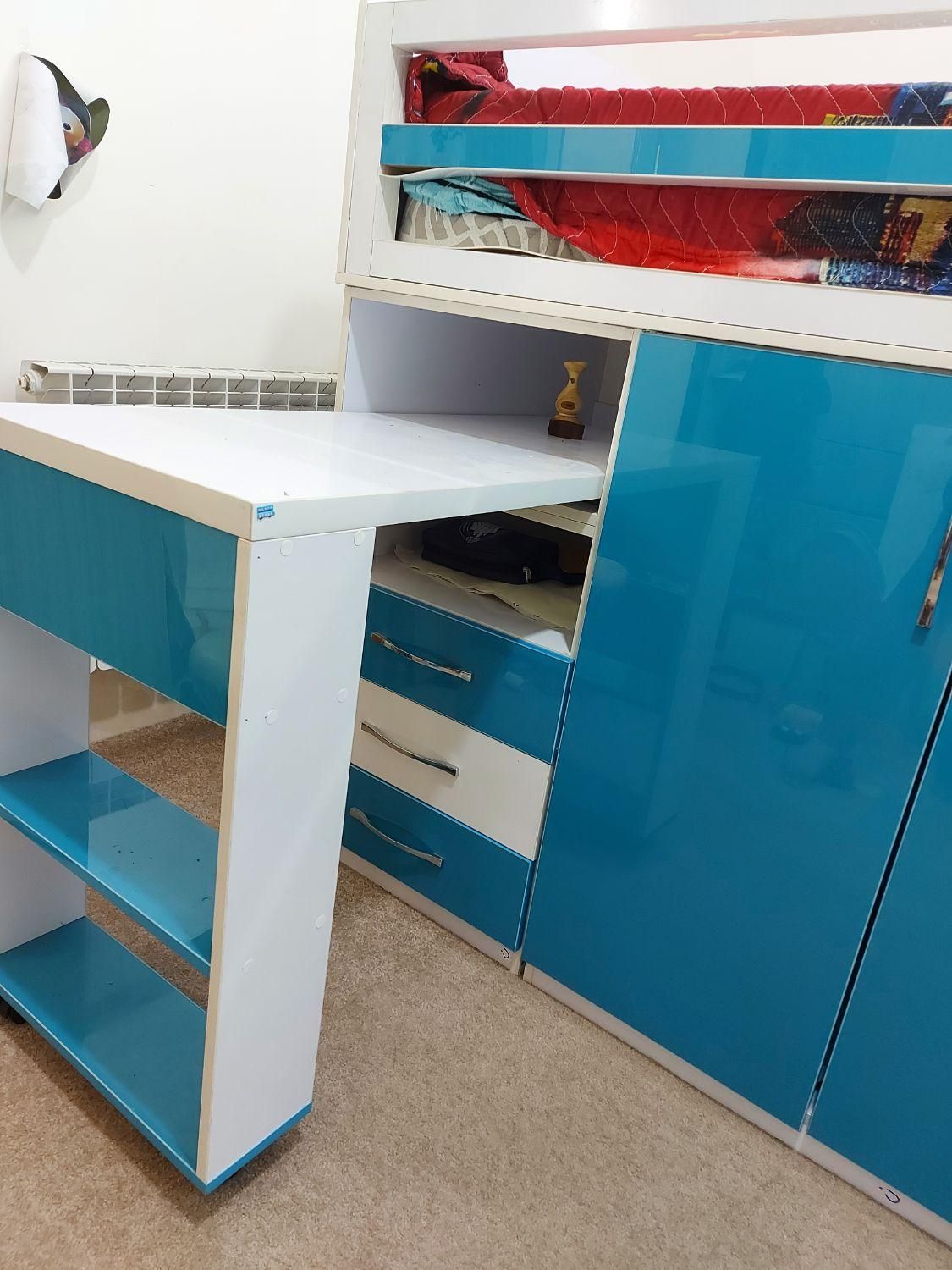 تخت دوطبقه (یک نفره) کودک و نوجوان|تخت و سرویس خواب|زاهدان, |دیوار