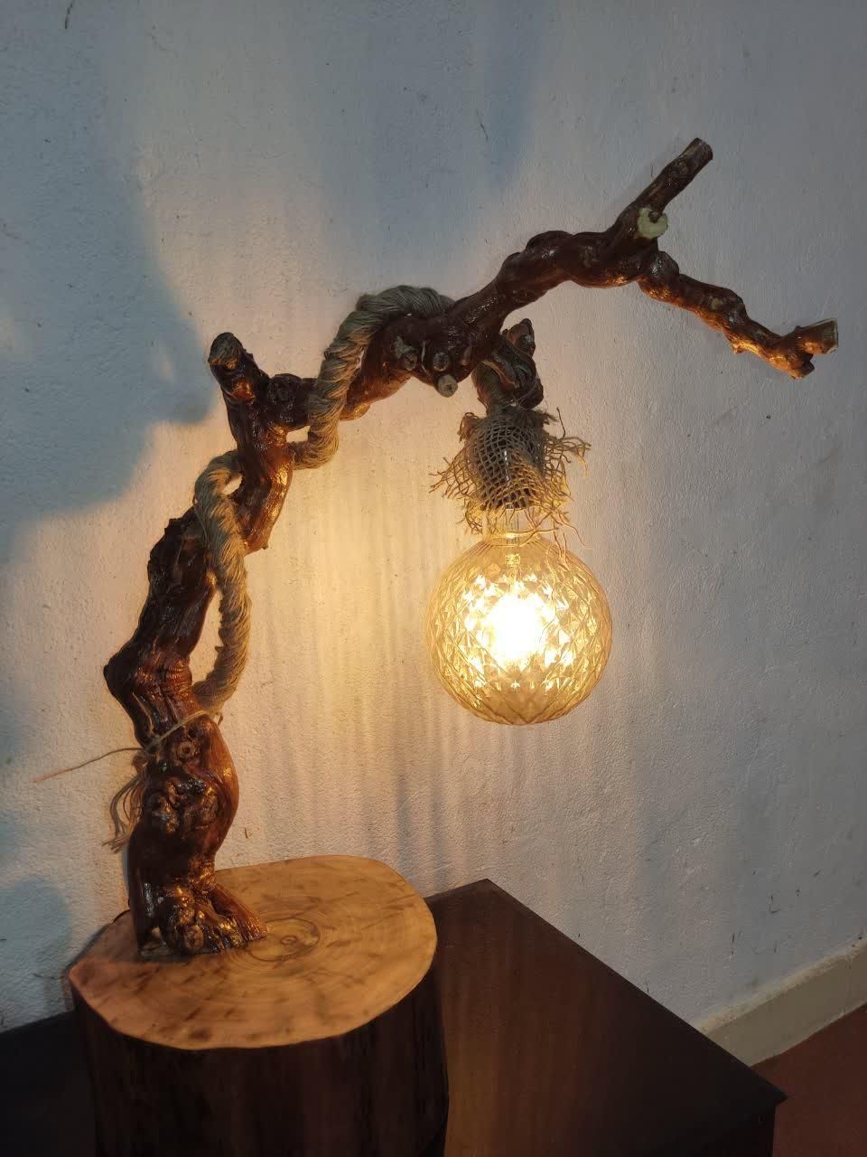 آباژورهای چوبی روستیک|چراغ خواب و آباژور|بندر ماهشهر, |دیوار