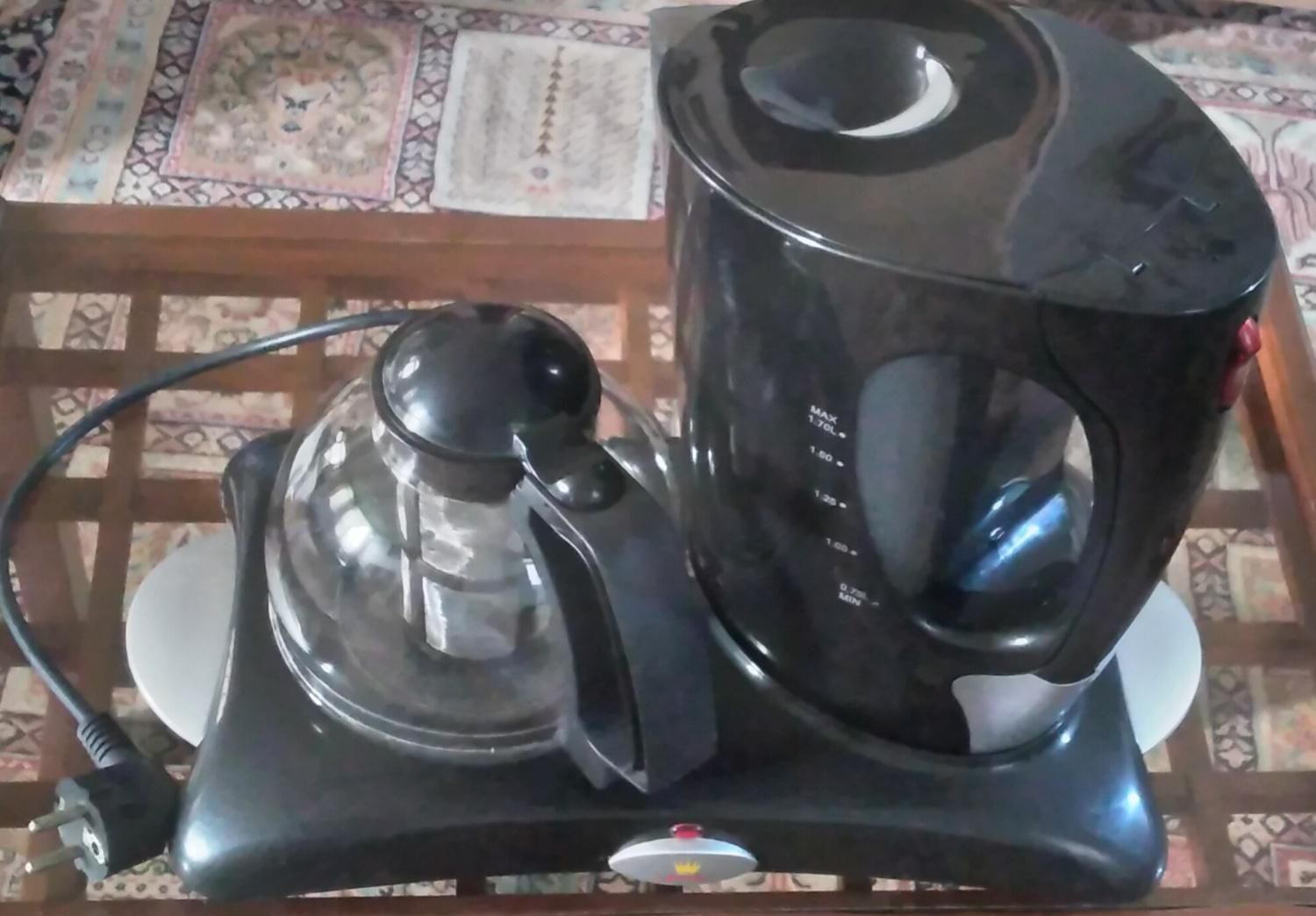 چایساز مشکی مارک کرون|سماور، چای‌ساز، قهوه‌ساز|خشکبیجار, |دیوار