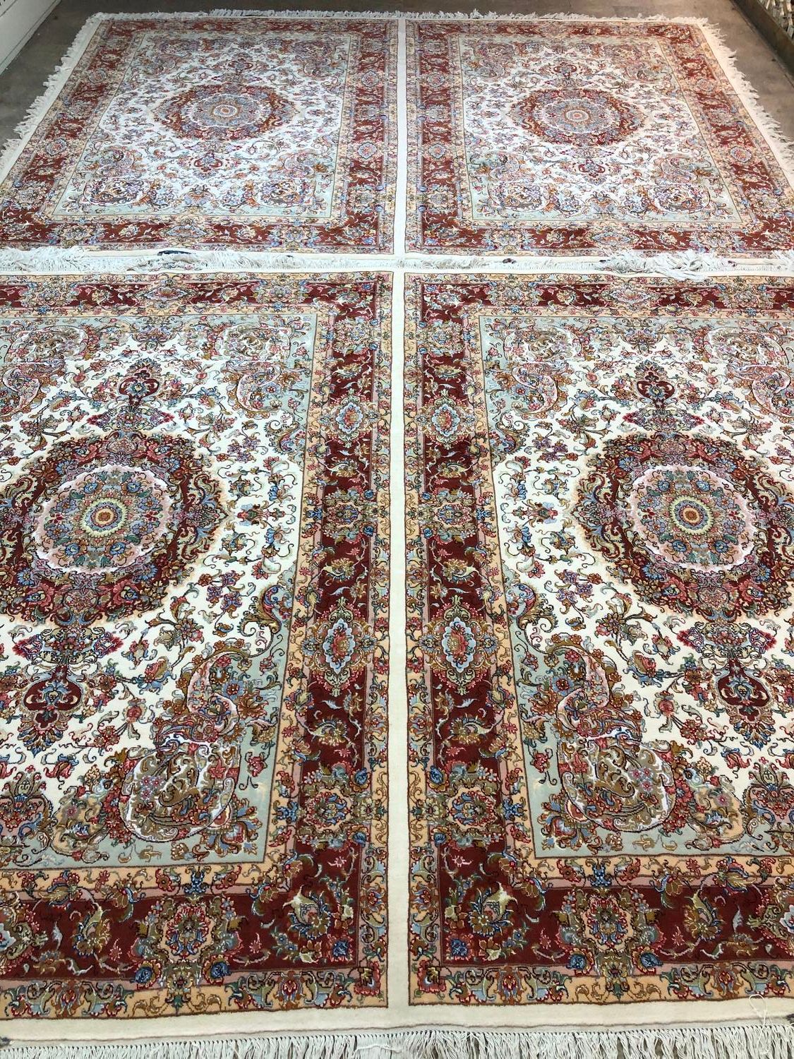 ۲جفت فرش دستباف۶متری نقشه خطیبی(سفارشی)رج۳۰،مرینوس|فرش|تبریز, |دیوار