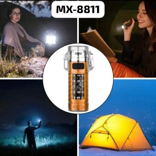چراغ قوه و فندک المنتی شارژی برند MX8811|کوهنوردی و کمپینگ|شیراز, تحویلی|دیوار