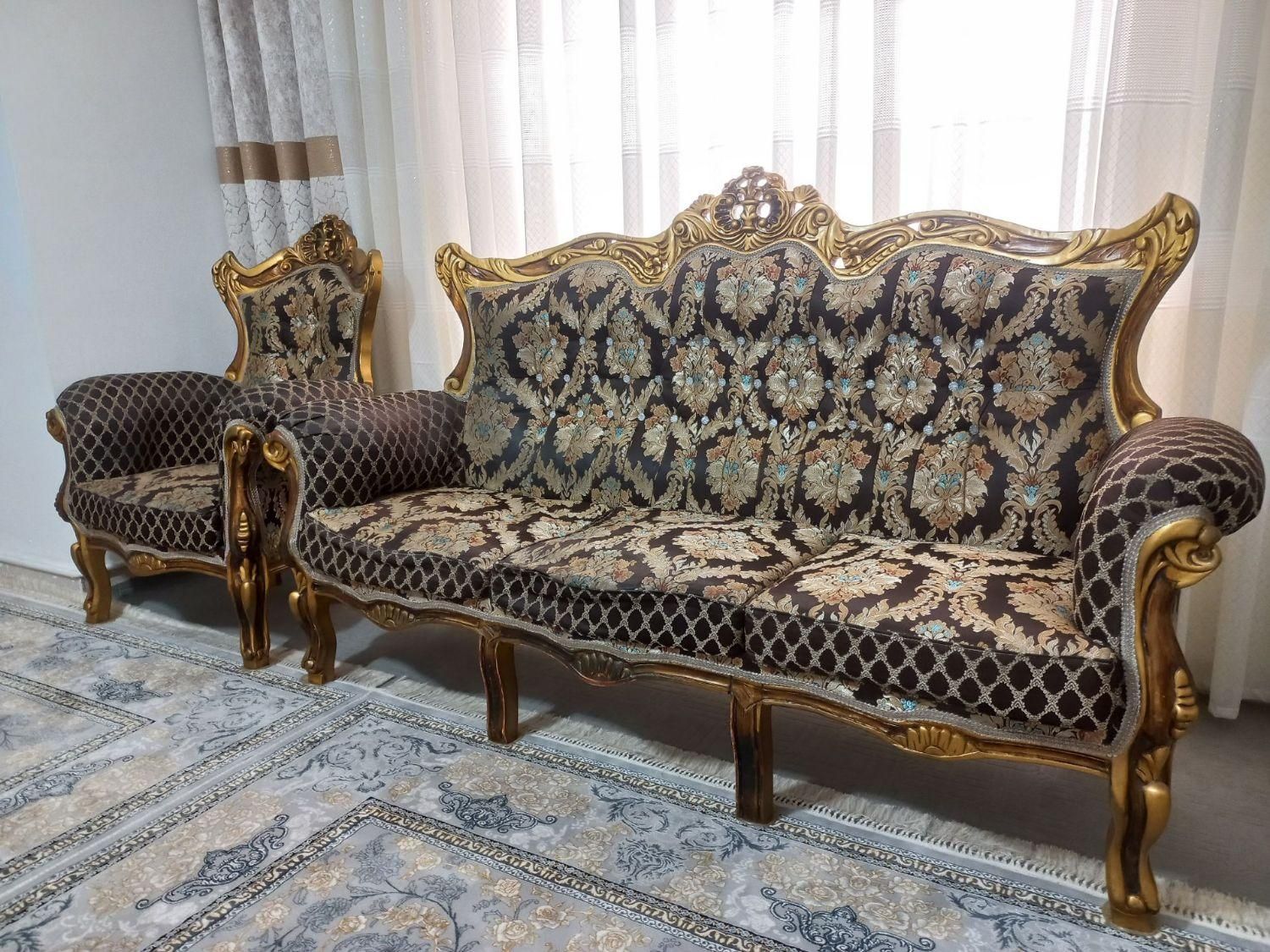 مبل سلطنتی در حد نو|مبلمان خانگی و میز عسلی|هشتگرد, هشتگرد قدیم|دیوار