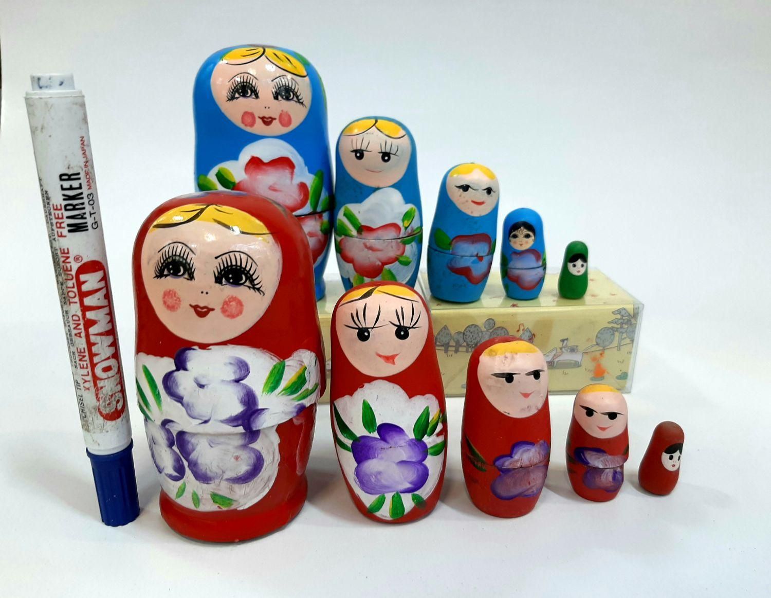 ماتروشکا روسی عروسک چوبی ۵ عددی|مجسمه، تندیس، ماکت|مشهد, جلالیه|دیوار