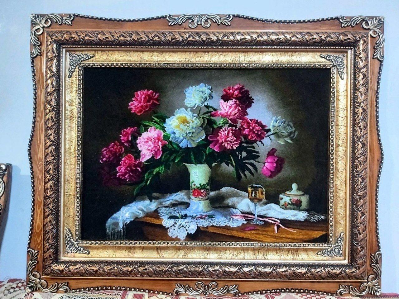 تابلو گل باران کد 7 دستبافت و ابریشم دار|تابلو فرش|تبریز, |دیوار