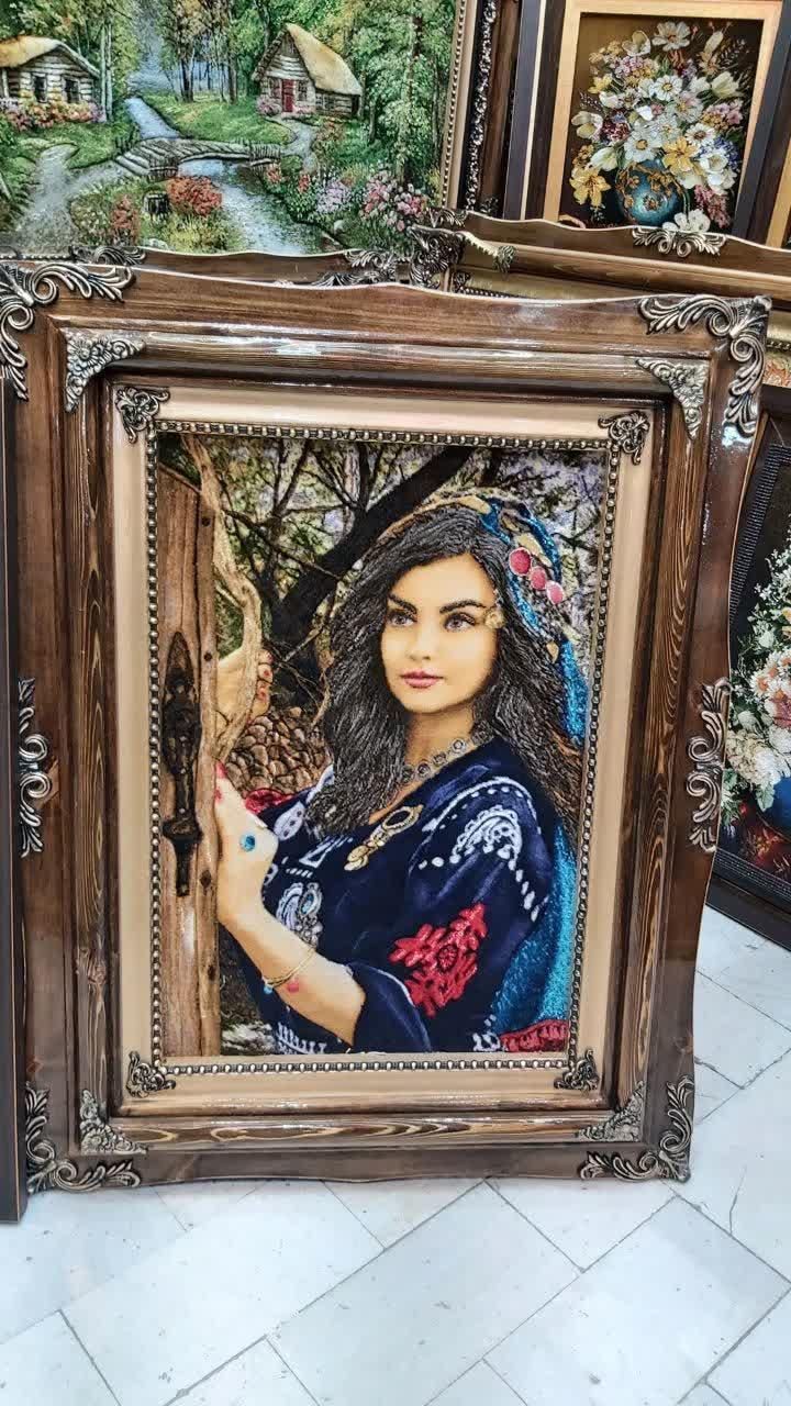 برجسته قاب و پرداخت تابلو فرش|تابلو فرش|کرمانشاه, |دیوار