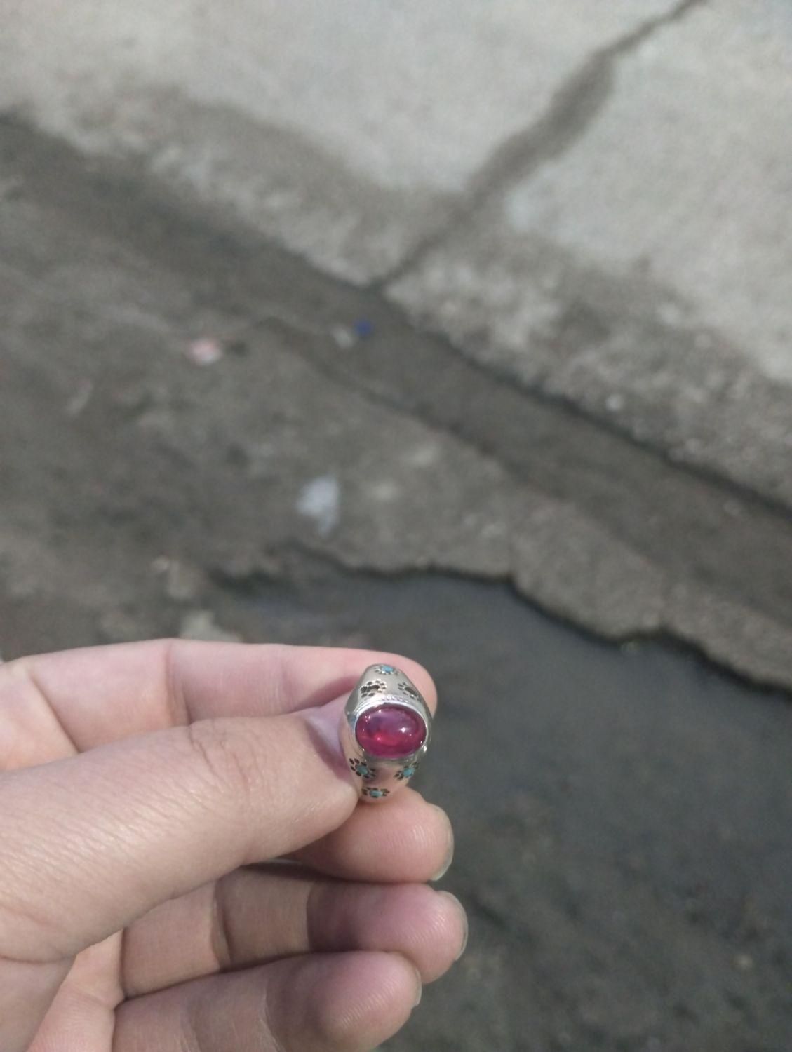 انگشتر یاقوت فیروزه قدیمی|کلکسیون اشیاء عتیقه|کرمانشاه, |دیوار