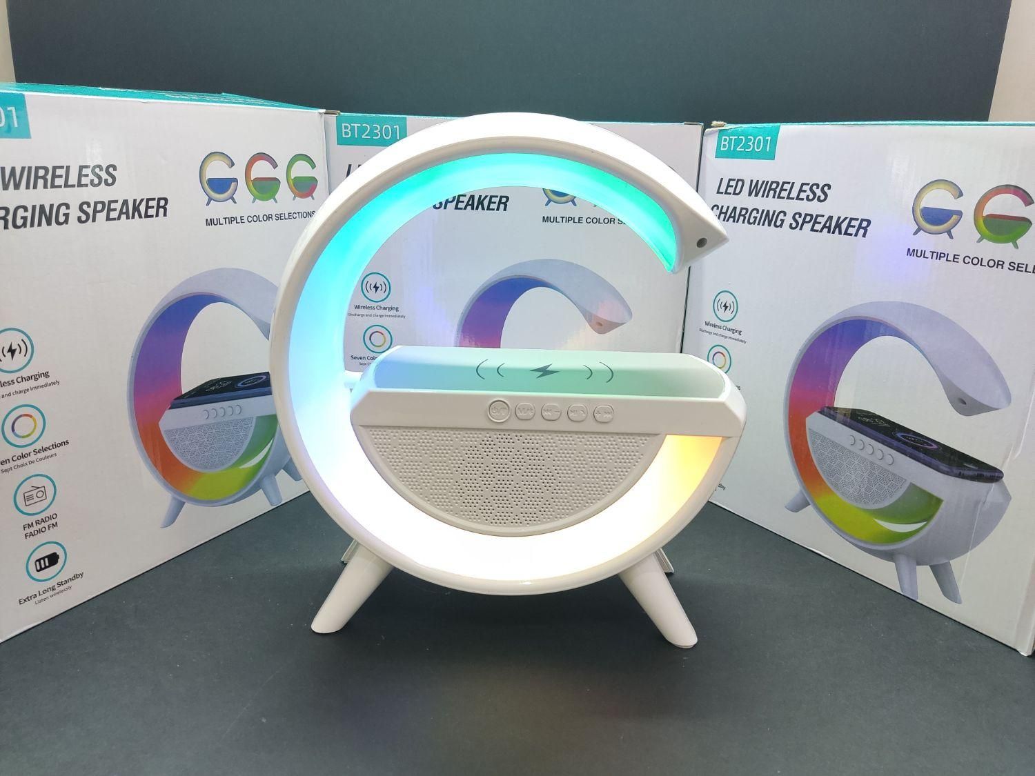 اسپیکر بلوتوثی RGB با شارژر وایرلس طرح G|پخش‌کننده همراه|زاهدان, |دیوار