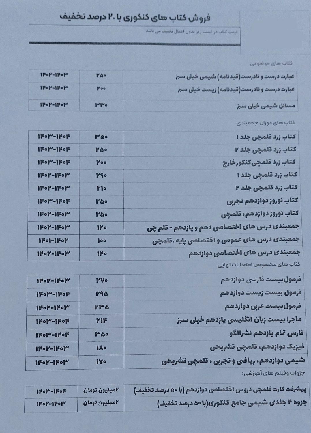 فروش کتاب های کنکوری با ۲۰ درصد تخفیف|حراج|مراغه, |دیوار