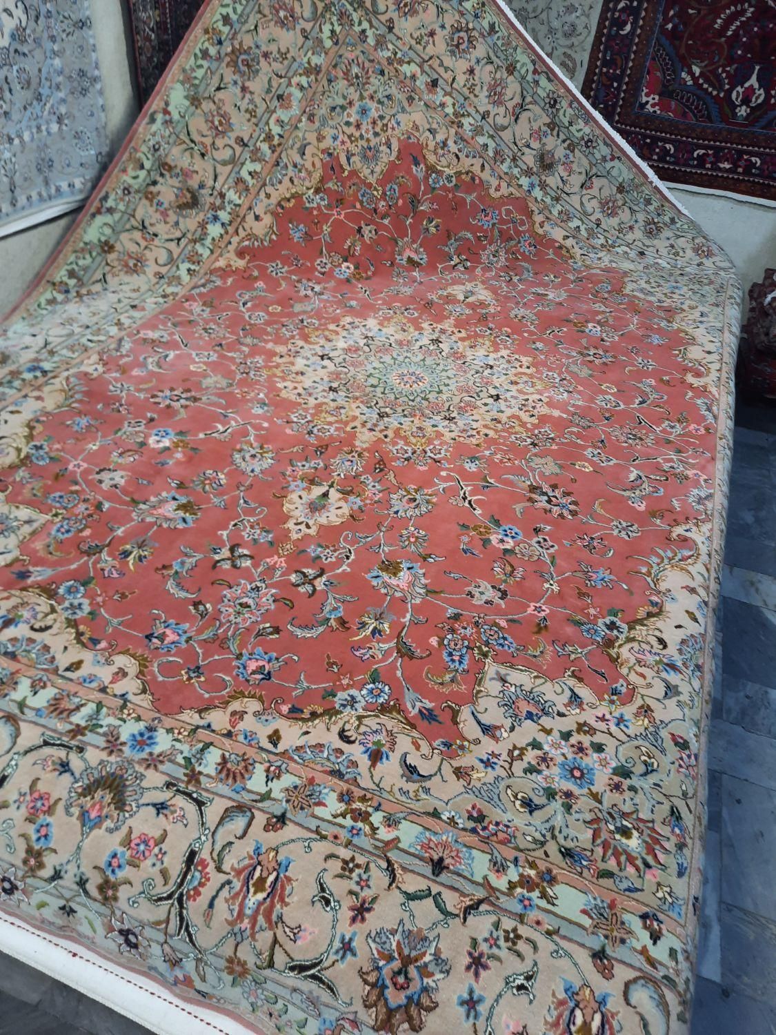 فرش ۹ متری گل ابریشم دستباف کاشان مارک دار(قطبی)|فرش|کرج, برغان|دیوار