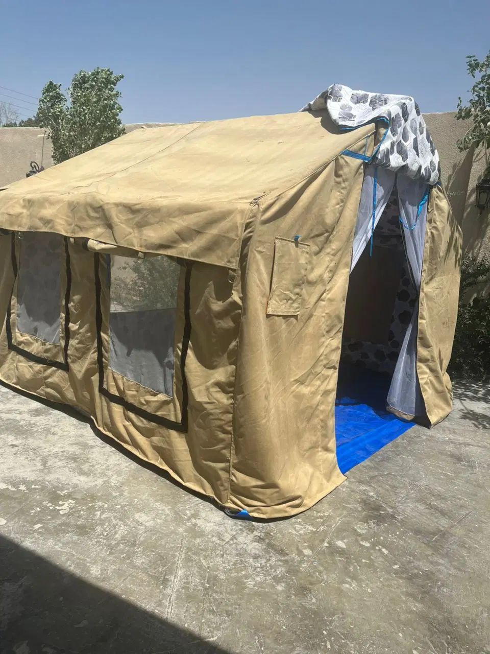 چادر عشایری سفارشی دوخت خاکی برزنت سایبان دار|کوهنوردی و کمپینگ|تهران, تهرانسر غربی|دیوار