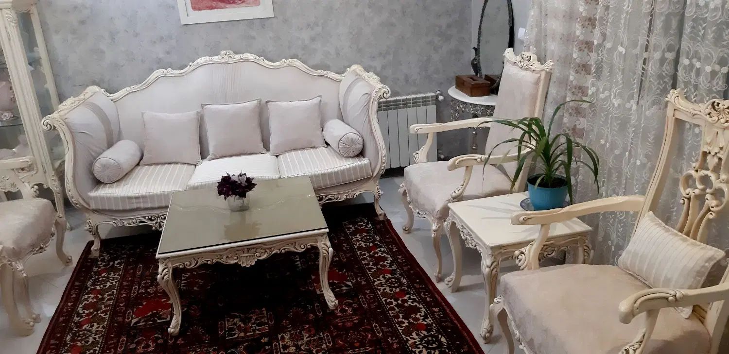 مبل استیل ۷ نفره به همراه ناهارخوری و ویترین|مبلمان خانگی و میز عسلی|پردیس, فاز ۲|دیوار