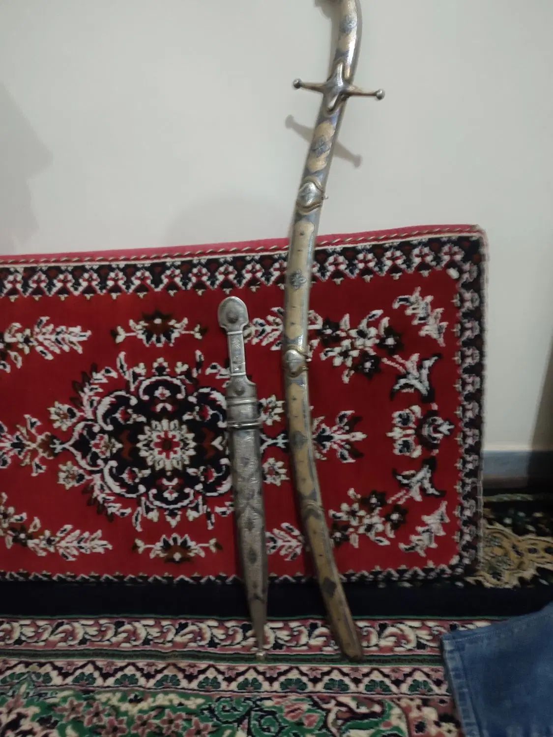 شمشیر.خنجرانتیک تمام نقره‌.نقره طلاکوب ،کلکسیونی ب|کلکسیون اشیاء عتیقه|کرج, اصفهانی‌ها|دیوار
