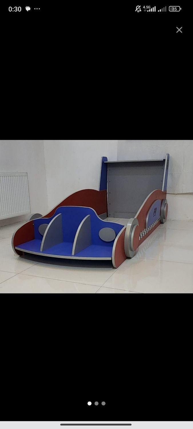 تخت خواب تک نفره بدون تشک طرح ماشینی|تخت و سرویس خواب|کوهسار (البرز), |دیوار