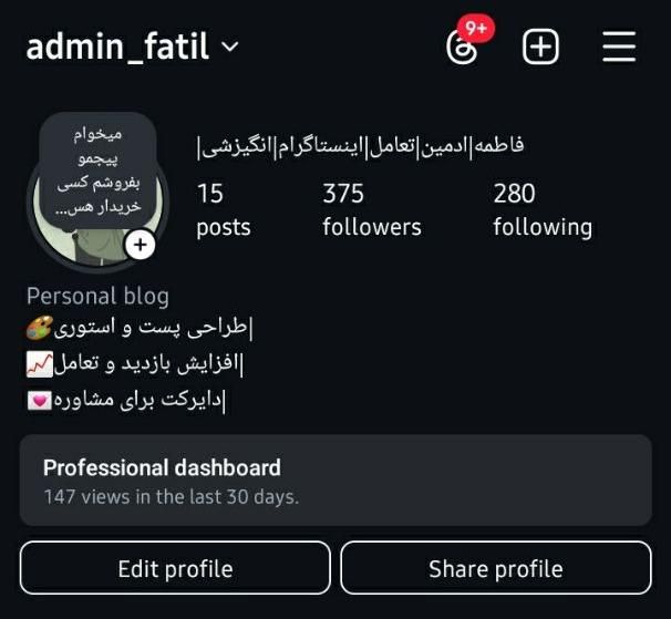 پیج اینستا ۳۷۵ فالور برای شروع کسب و کار|لوازم جانبی موبایل و تبلت|تهران, نیاوران|دیوار
