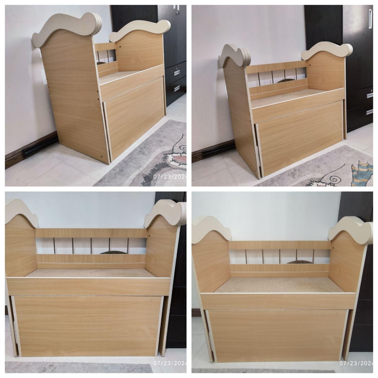 *تخت کنار مادر به همراه تشک و ابر زیر تشک*|تخت و صندلی بچه|شیراز, شهرک مدرس|دیوار