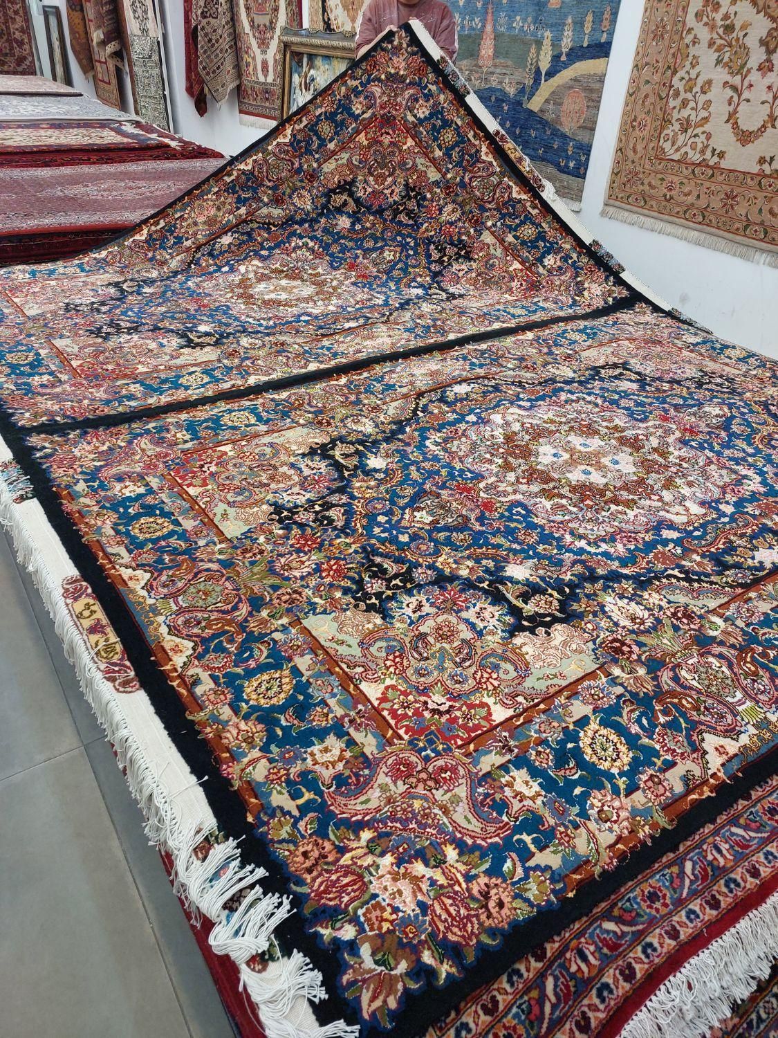 فرش دستباف(بساک) سالاری تبریز مملو از ابریشم|فرش|مشکیندشت, |دیوار