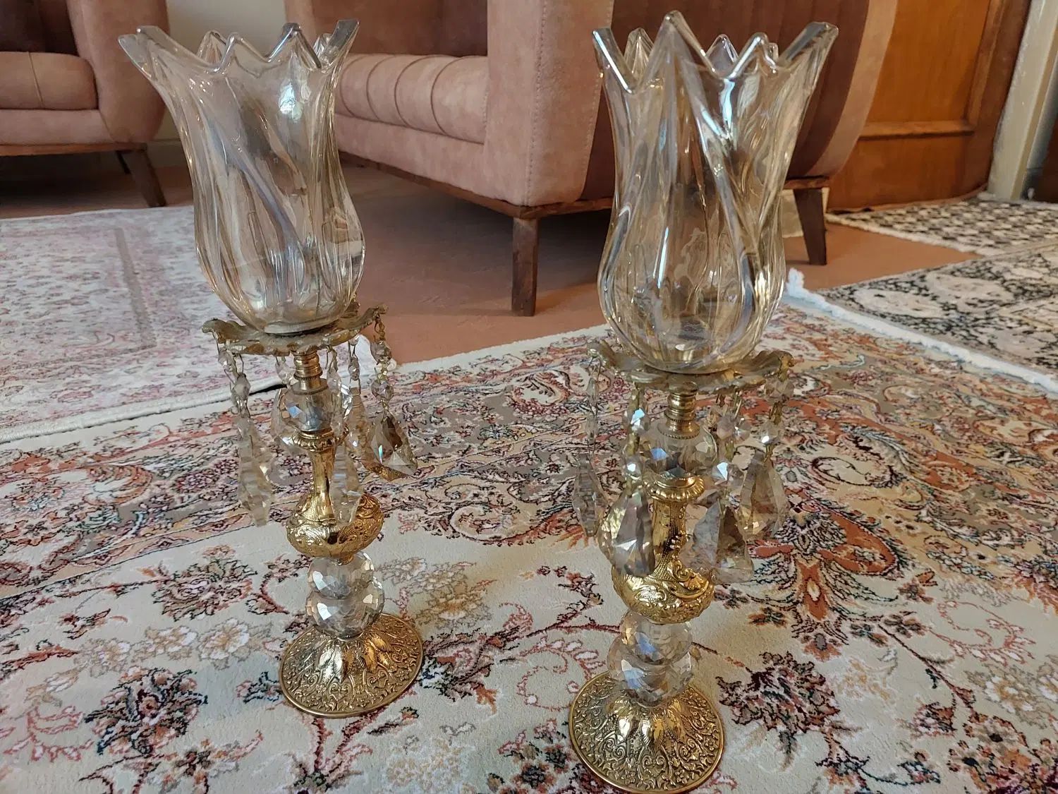 شمعدان و مجسمه ی برنز،شید آباژور|لوستر و چراغ آویز|همدان, |دیوار