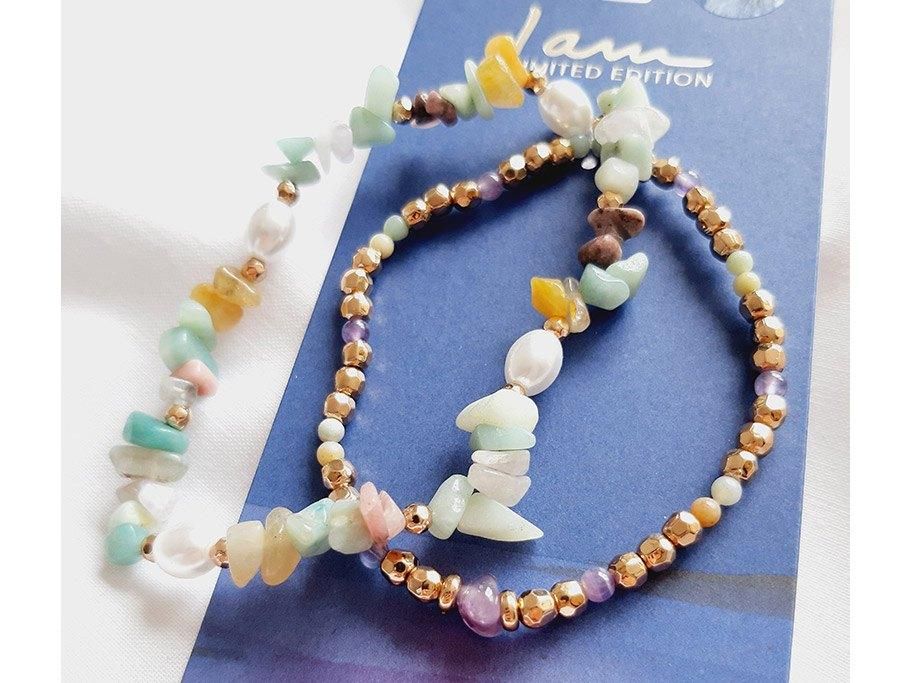 دستبند کشی دو تایی سنگی چند رنگ|بدلیجات|تبریز, |دیوار