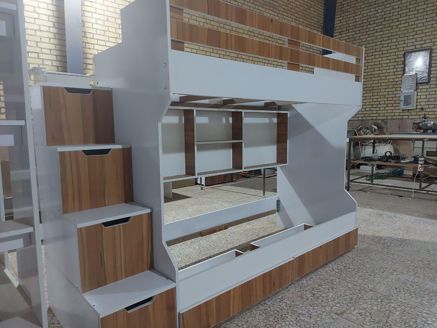 تولیدی تخت دوطبقه باکسی کمجا|تخت و سرویس خواب|برخوار, |دیوار