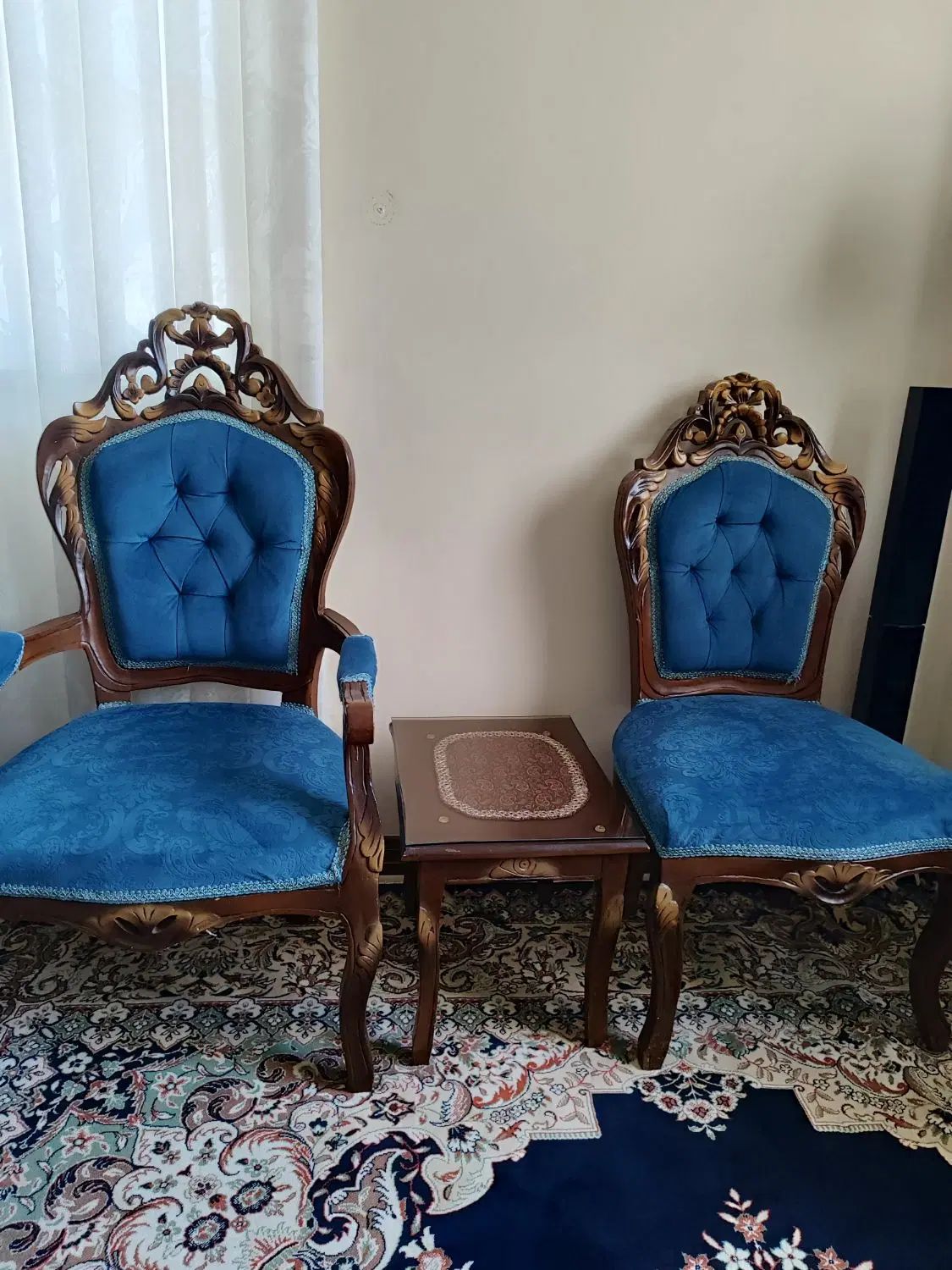 مبل سلطنتی9نفره با جلومبلی+میز ناهار خوری4نفره|مبلمان خانگی و میز عسلی|یزد, |دیوار