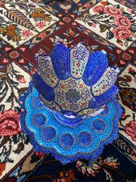 ظرف میناکاری|صنایع دستی و سایر لوازم تزئینی|اصفهان, باغ فردوس|دیوار