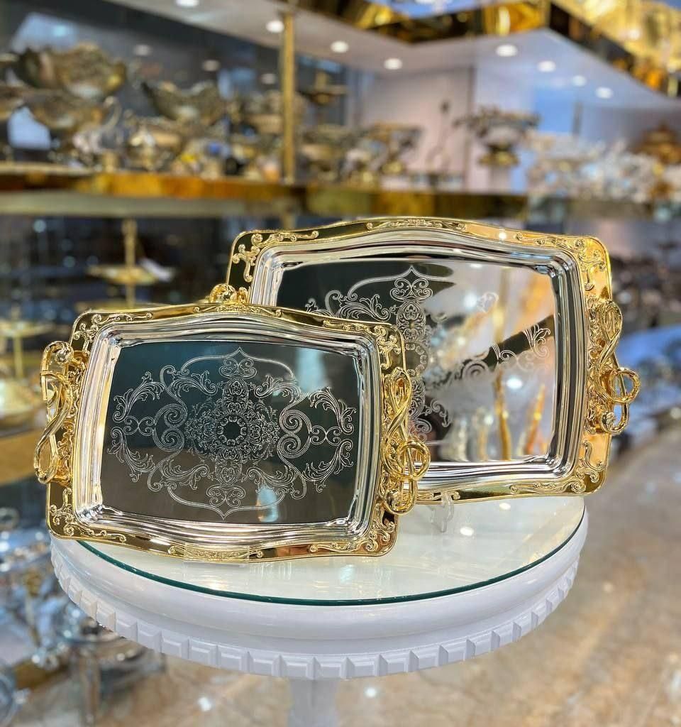 سینی چای دوتایی وینکسWinex گارانتی رسمی استیل بزرگ|ظروف سرو و پذیرایی|یزد, |دیوار