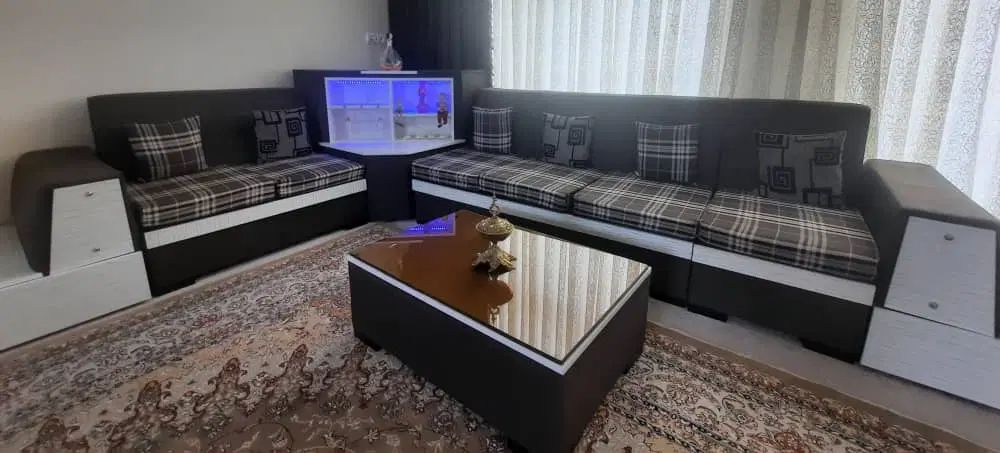 مبل6نفره ال تشک دوبل متحرک باجلومبلی وعسلی ها|مبلمان خانگی و میز عسلی|جلفا, |دیوار