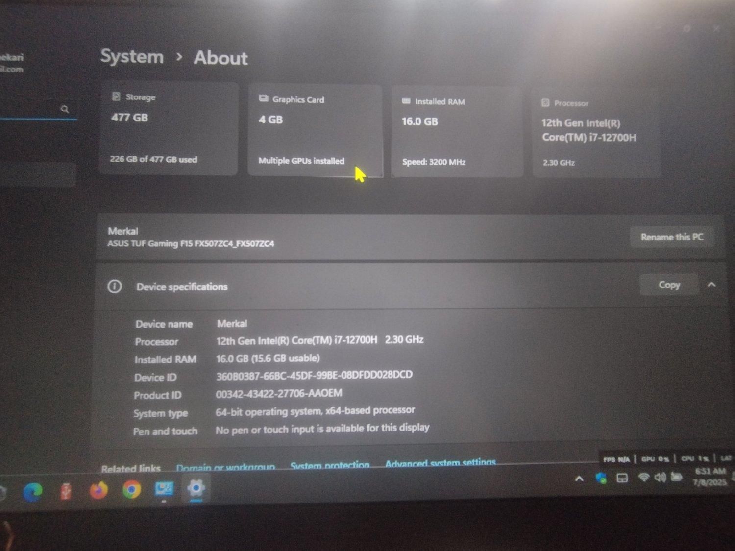 ASUS TUF GAMING F15 FX507ZC4|رایانه همراه|جهرم, |دیوار