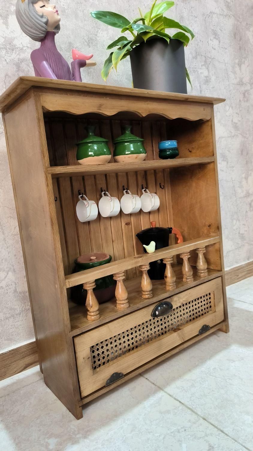 شلف چوبی|کتابخانه، شلف، قفسههای دیواری|رشت, لاکان شهر|دیوار